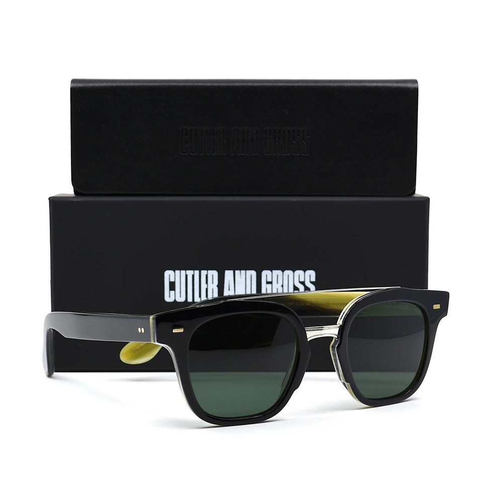 CUTLER&GROSS OF LONDON CG1297S 04 BLACK GREEN AUTHENTIC SUNGLASSES - Picture 11 of 14